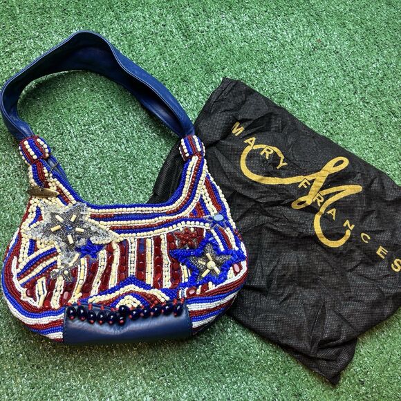 Vintage Mary Frances Handbag Holiday, Red White & Blue USA Shoulder Bag RARE - Picture 1 of 10